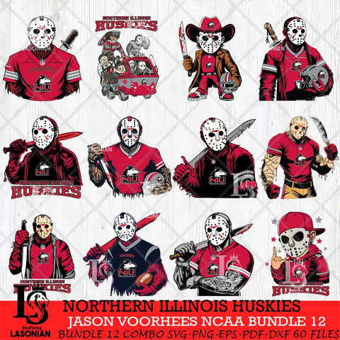 Northern Illinois Huskies Jason Voorhees Horror Bundle 12 SVG Eps Dxf Png File, bundle NCAA svg, Digital Download, Instant Download