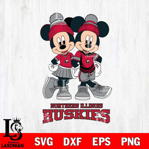 Northern Illinois Huskies Mickey And Minnie Mouse Football Svg Eps Dxf Png File, NCAA svg , File Cut , Digital Download , Instant Download, Cut Svg Files