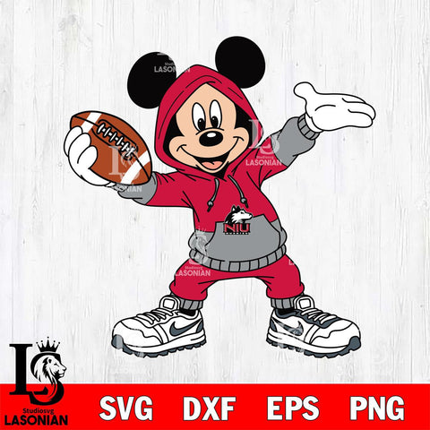 Northern Illinois Huskies Mickey Disney Football Christmas File Cut, NCAA SVG DXF EPS PNG FILE, Digital Download , Criucut , Silhouette