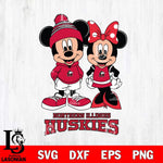 Northern Illinois Huskies Mickey Minnie Mouse Cute Football Svg Eps Dxf Png File, NCAA svg , File Cut , Digital Download , Instant Download, Cut Svg Files