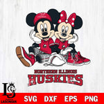 Northern Illinois Huskies Mickey Minnie Mouse Football Sit Svg Eps Dxf Png File, NCAA svg , File Cut , Digital Download , Instant Download, Cut Svg Files