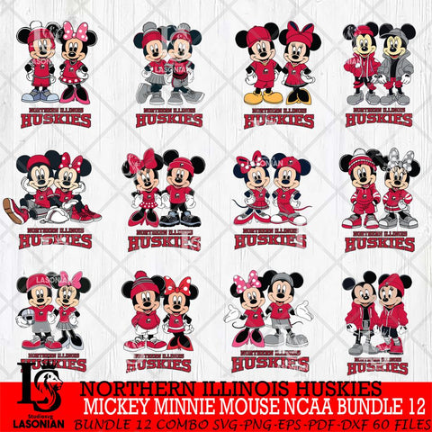 Northern Illinois Huskies Mickey Minnie Mouse NCAA Bundle 12 Svg Eps Dxf Png File, Bundle NCAA svg , File Cut , Digital Download , Instant Download, Cut Svg Files