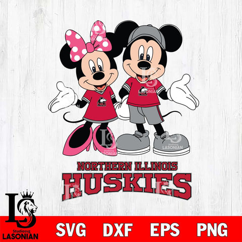 Northern Illinois Huskies Mickey Minnie Mouse Sport Svg Eps Dxf Png File, NCAA svg , File Cut , Digital Download , Instant Download, Cut Svg Files