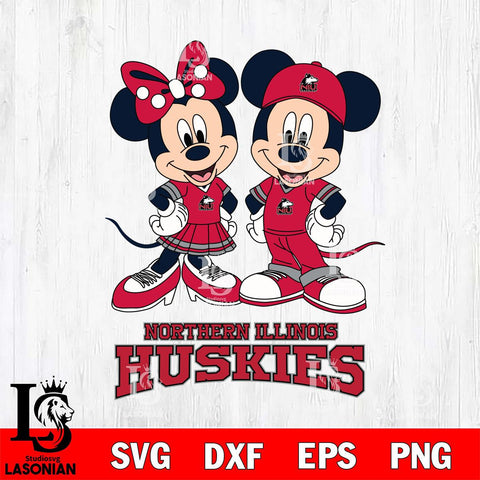 Northern Illinois Huskies Mickey Minnie Mouse rugby ball Svg Eps Dxf Png File, NCAA svg , File Cut , Digital Download , Instant Download, Cut Svg Files
