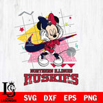 Northern Illinois Huskies Minnie Mouse Dancing SVG DXF EPS PNG FILE, NCAA File Cut,Digital Download,Instant Download