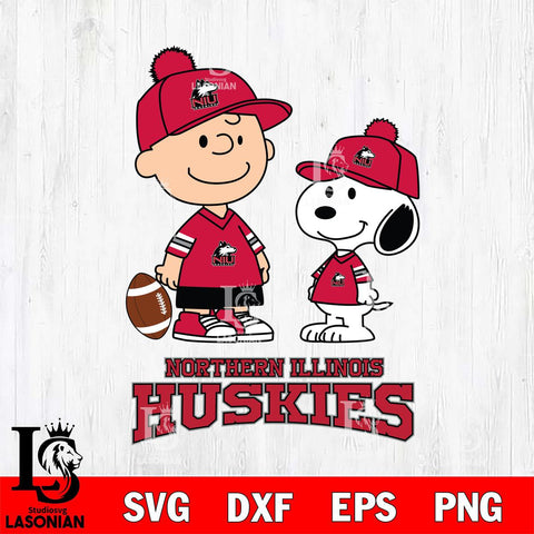Northern Illinois Huskies Peanuts Snoopy Friends Football SVG DXF EPS PNG FILE,Snoopy File Cut, NCAA Digital Download,Instant Download,Christmas Silhouette