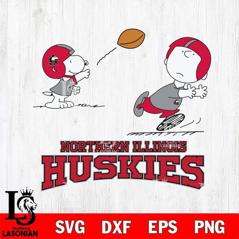 Northern Illinois Huskies Peanuts play football SVG DXF EPS PNG FILE,Snoopy File Cut, NCAA Digital Download,Instant Download,Christmas Silhouette