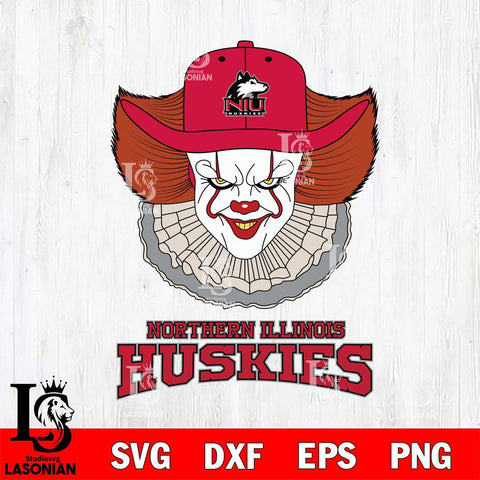 Northern Illinois Huskies Pennywise Horror Sport 12 Svg Eps Dxf Png File, Digital Download