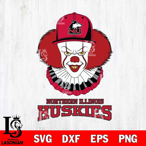Northern Illinois Huskies Pennywise Horror Sport 4 Svg Eps Dxf Png File, Digital Download