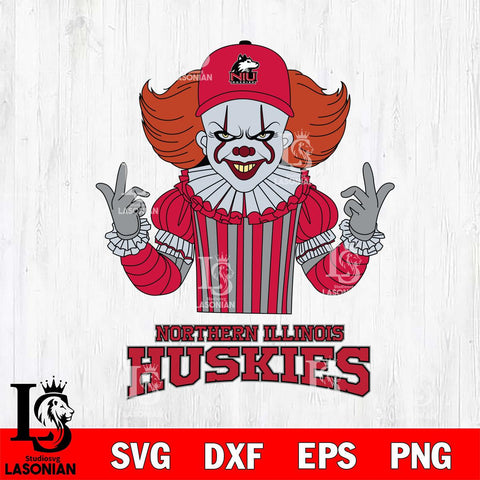 Northern Illinois Huskies Pennywise Horror Sport 8 Svg Eps Dxf Png File, Digital Download