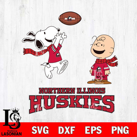 Northern Illinois Huskies Snoopy & Charlie Brown Football Cricut,Christmas SVG DXF EPS PNG FILE, NCAA Digital Download,Instant Download, Silhouette