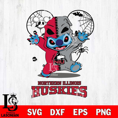 Northern Illinois Huskies Stitch Horror Halloween 2 Svg Eps Dxf Png File, Digital Download, Instant Download