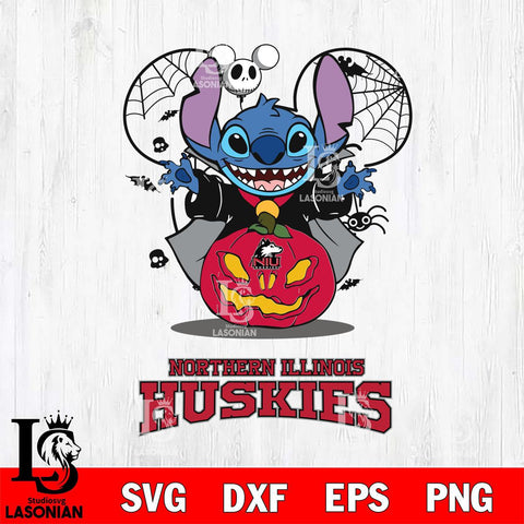 Northern Illinois Huskies Stitch Horror Halloween Svg Eps Dxf Png File, Digital Download, Instant Download