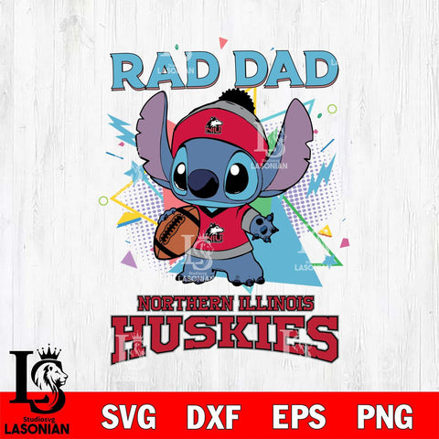 Northern Illinois Huskies Stitch Rad Dad SVG DXF EPS PNG FILE, NCAA File Cut,Digital Download,Instant Download