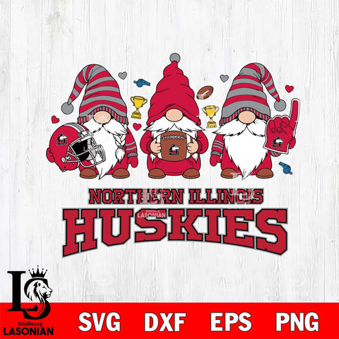 Northern Illinois Huskies Three Gnome File Cut, NCAA SVG, Digital Download , Criucut , Silhouette