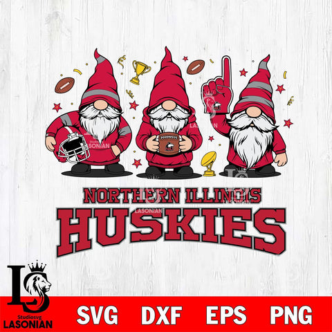 Northern Illinois Huskies Three Gnome FAN File Cut, NCAA SVG, Digital Download , Criucut , Silhouette