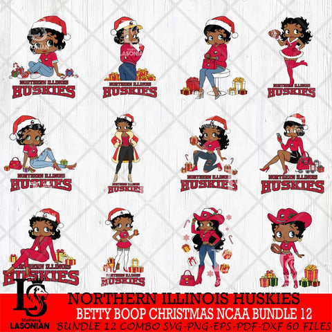 Northern Illinois Huskies  Betty Boop Christmas NCAA Bundle File Cut, Bundle NCAA SVG DXF EPS PNG PDF File, Digital Download , Criucut , Silhouette