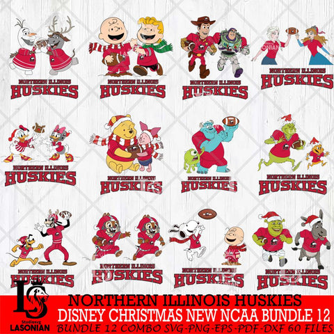 Northern Illinois Huskies  Disney Christmas New NCAA Bundle 12 Cricut,Christmas SVG DXF EPS PNG FILE, BUNDLE NCAA Digital Download,Instant Download, Silhouette