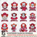 Northern Illinois Huskies  Pennywise Horror NCAA Bundle 12 SVG Svg Eps Dxf Png File, Digital Download