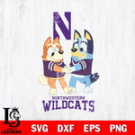 Northwestern Wildcats Bluey Chilli Dance Svg Eps Dxf Png File, Digital Download, Instant Download