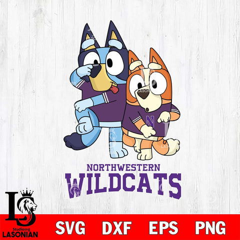 Northwestern Wildcats Bluey Chilli Dance Mode Svg Eps Dxf Png File, Digital Download, Instant Download