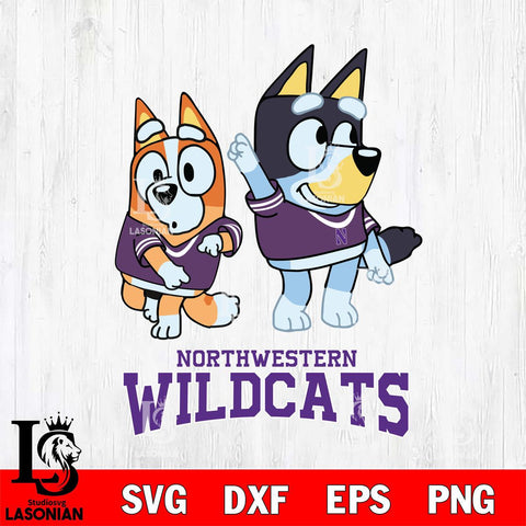 Northwestern Wildcats Bluey Chilli Mode Dance Svg Eps Dxf Png File, Digital Download, Instant Download