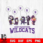 Northwestern Wildcats Bluey Halloween Spooky Svg Eps Dxf Png File, Digital Download, Instant Download
