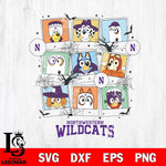 Northwestern Wildcats Bluey Halloween Sport Svg Eps Dxf Png File, Digital Download, Instant Download