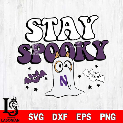 Northwestern Wildcats Bluey Halloween Stay Spooky Svg Eps Dxf Png File, Digital Download, Instant Download