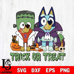 Northwestern Wildcats Bluey Halloween Trick or Treat Svg Eps Dxf Png File, Digital Download, Instant Download