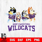 Northwestern Wildcats Bluey Mode Dance Squats Svg Eps Dxf Png File, Digital Download, Instant Download