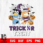 Northwestern Wildcats Bluey Trick or Treat Halloween 2 Svg Eps Dxf Png File, Digital Download, Instant Download