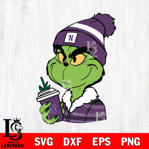 Northwestern Wildcats Boujee Grinch Svg Eps Dxf Png File, Digital Download, Instant Download