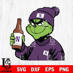 Northwestern Wildcats Boujee Grinch 5 Svg Eps Dxf Png File, Digital Download, Instant Download