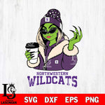 Northwestern Wildcats Boujee Grinch Girls Christmas Cut Files Cricut, Svg Dxf Eps Png file, Digital download , Silhouette