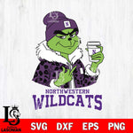 Northwestern Wildcats Boujee Grinch Leopard Christmas Cut Files Cricut, Svg Dxf Eps Png file, Digital download , Silhouette