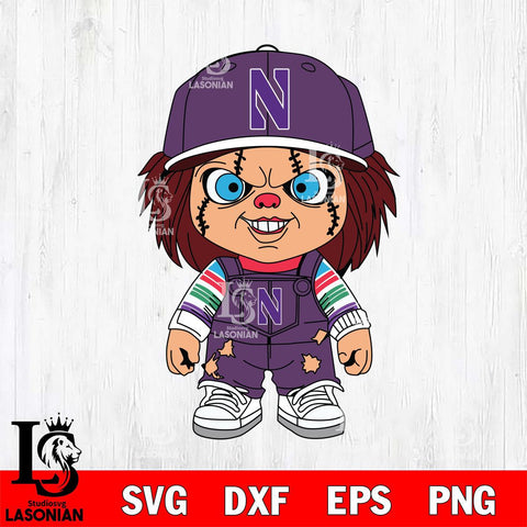 Northwestern Wildcats Chucky Football Horror Halloween Svg Eps Dxf Png File, NCAA svg, Digital Download, Instant Download