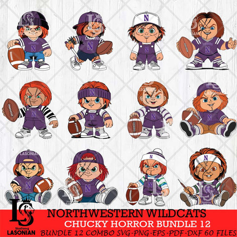 Northwestern Wildcats Chucky Horror Bundle 12 SVG Eps Dxf Png File, Bundle NCAA svg, Digital Download, Instant Download