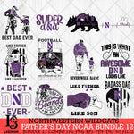 Northwestern Wildcats Fathers Day NCAA Bundle 12 Svg Eps Dxf Png File, Digital Download, Instant Download