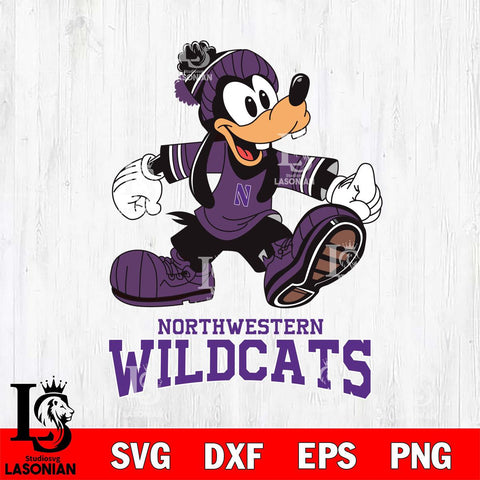 Northwestern Wildcats Goofy Cool Sport SVG DXF EPS PNG FILE,NCAA svg ,Football Digital Download,Instant Download, Silhouette