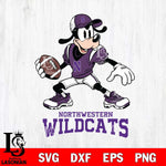 Northwestern Wildcats Goofy Disney, Svg Eps Dxf Png File, Digital Download