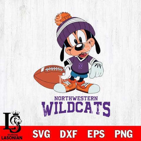 Northwestern Wildcats Goofy Football SVG DXF EPS PNG FILE,NCAA svg ,Football Digital Download,Instant Download, Silhouette