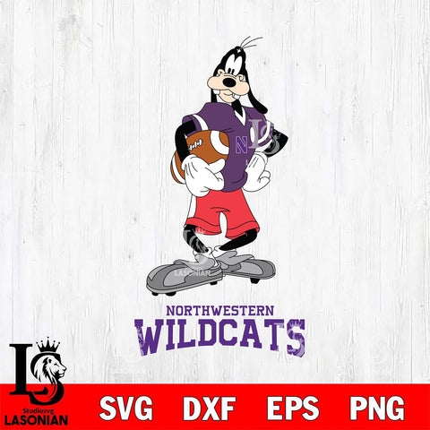 Northwestern Wildcats Goofy Player SVG DXF EPS PNG FILE,NCAA svg ,Football Digital Download,Instant Download, Silhouette