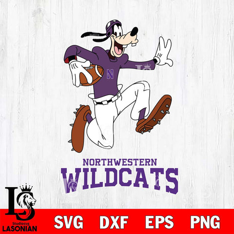 Northwestern Wildcats Goofy rugby Sport SVG DXF EPS PNG FILE,NCAA svg ,Football Digital Download,Instant Download, Silhouette