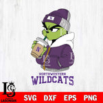 Northwestern Wildcats Grinch Bougie Christmas Cut Files Cricut, Svg Dxf Eps Png file, Digital download , Silhouette