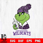Northwestern Wildcats Grinch Cofffe Christmas Cut Files Cricut, Svg Dxf Eps Png file, Digital download , Silhouette