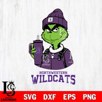 Northwestern Wildcats Grinch Football Christmas Cut Files Cricut, Svg Dxf Eps Png file, Digital download , Silhouette