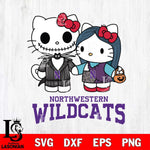 Northwestern Wildcats Hello Kitty Horror 11 Svg Eps Dxf Png File, Digital Download