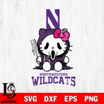 Northwestern Wildcats Hello Kitty Horror 4 Svg Eps Dxf Png File, Digital Download