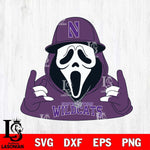 Northwestern Wildcats Horror Character Ghostface Sport Svg Eps Dxf Png File, NCAA svg, Digital Download, Instant Download